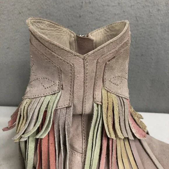 Free People Boots Womens 8 US 38 EU Lawless Fringe Pastel Western Boho Rodeo - Picture 12 of 16